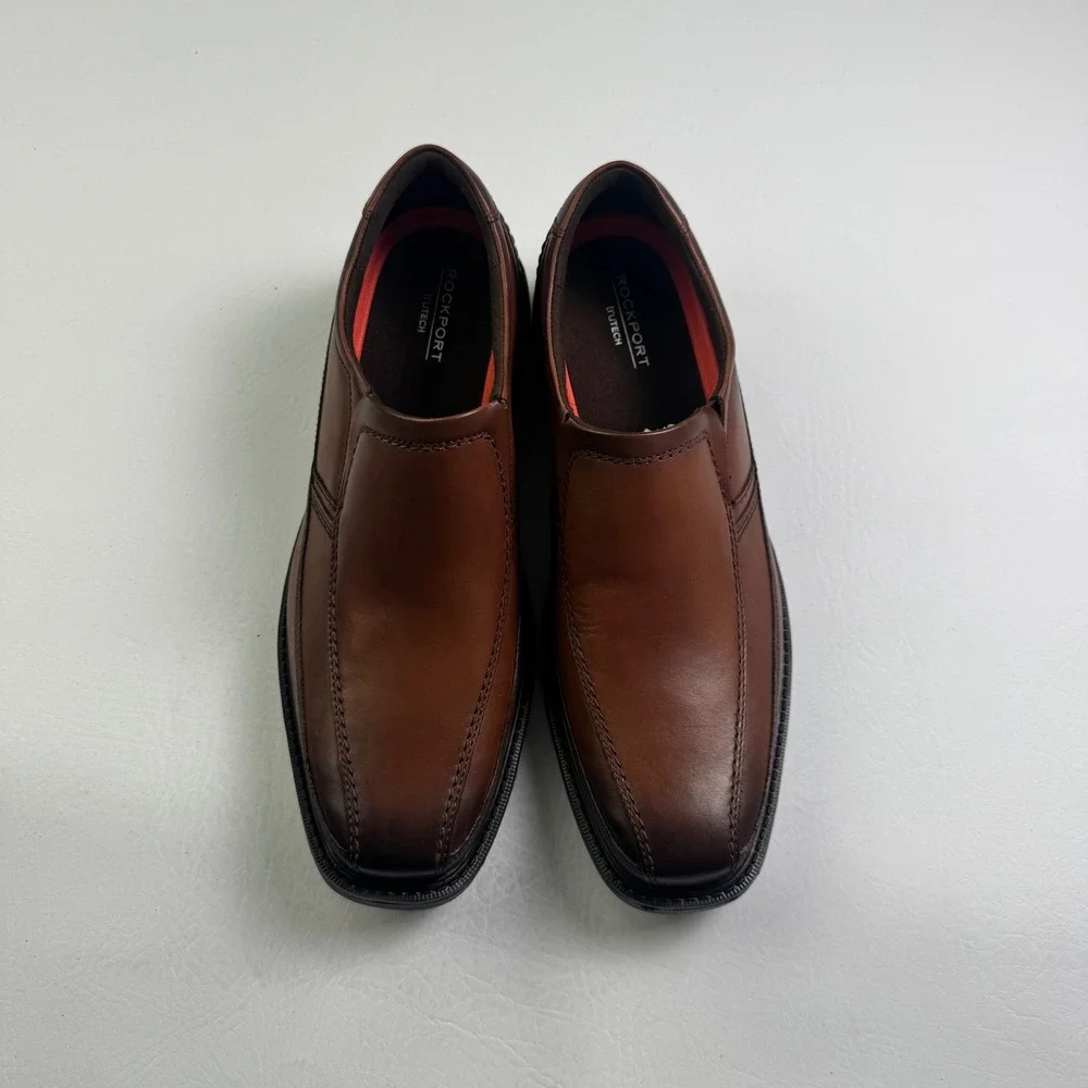 Rockport SL2 Bike SO Men Tan Havane Leather Slip On Loafer Shoes CH5296 9.5W